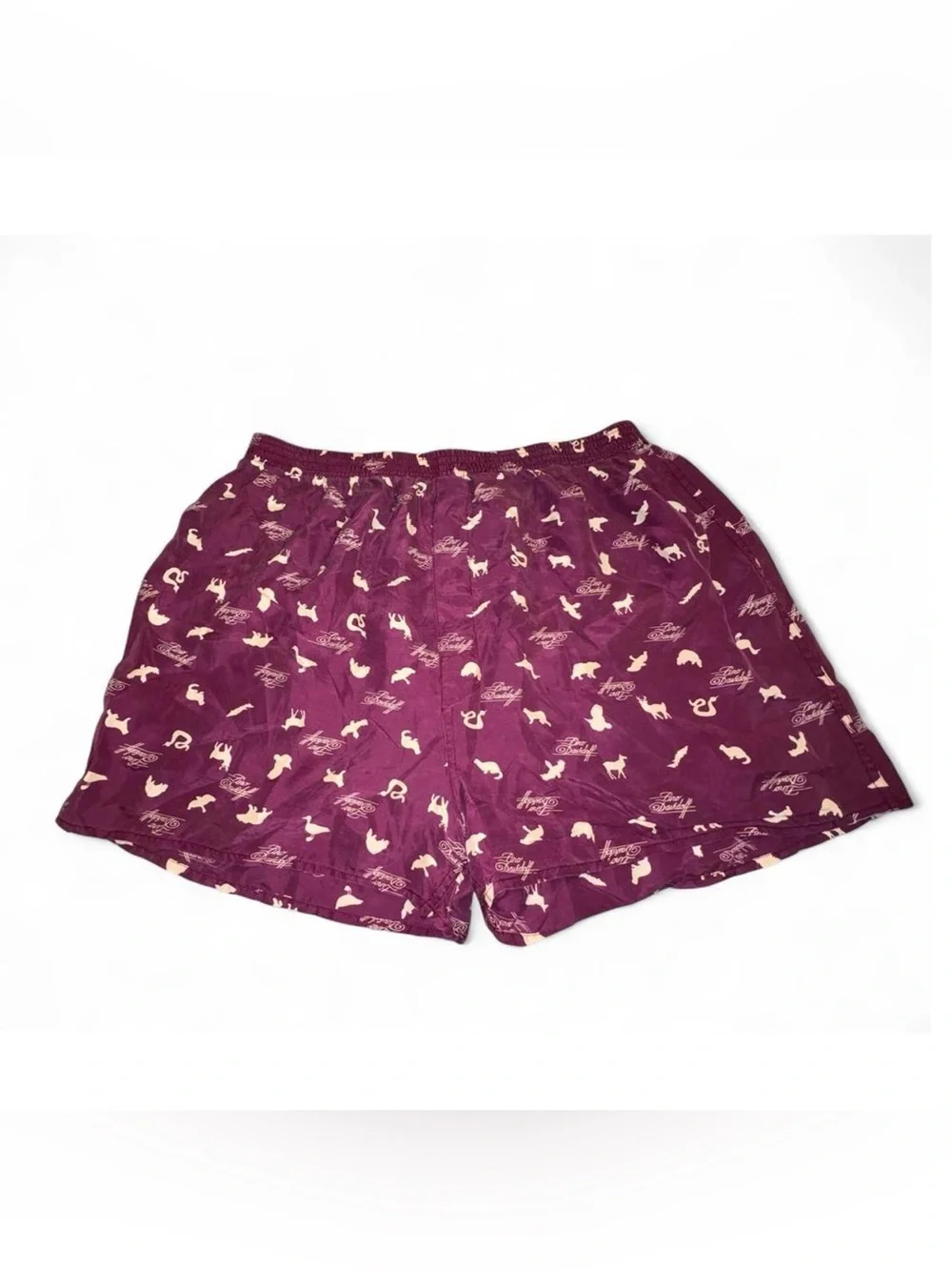 Men's Vintage Zino Davidoff Maroon Printed Silk Boxers